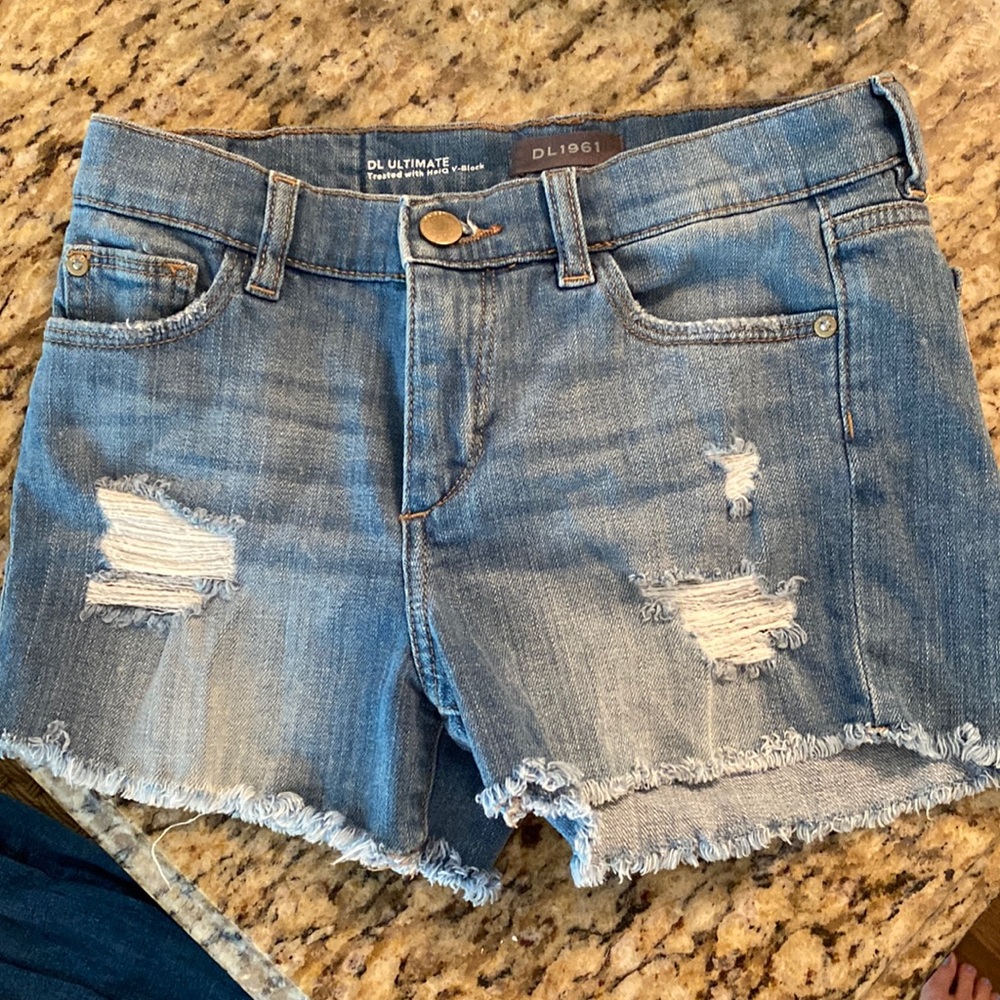 DL1961 girls denim fray shorts Sz 14